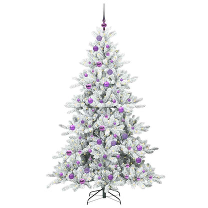 vidaXL Künstlicher klappbarer Weihnachtsbaum Weiß 180 cm PVC und Stahl