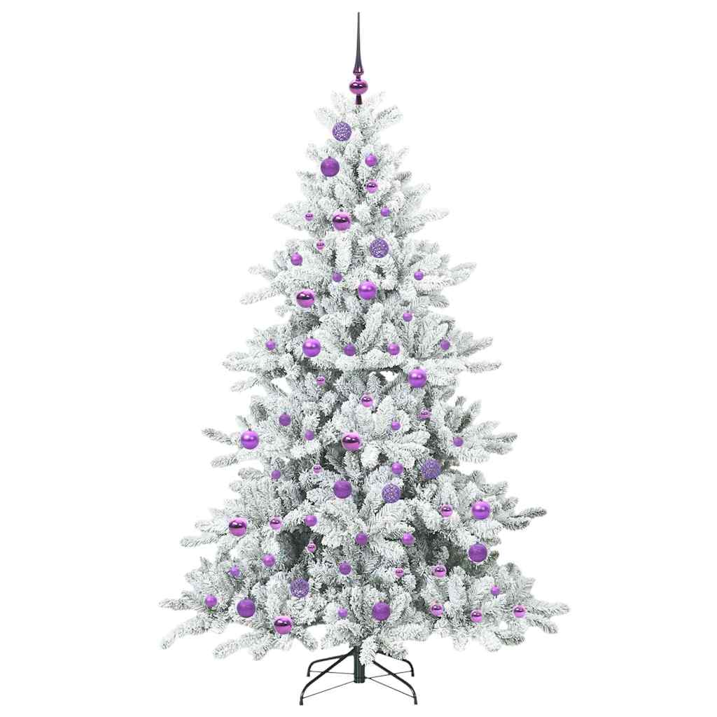 vidaXL Künstlicher klappbarer Weihnachtsbaum Weiß 180 cm PVC und Stahl