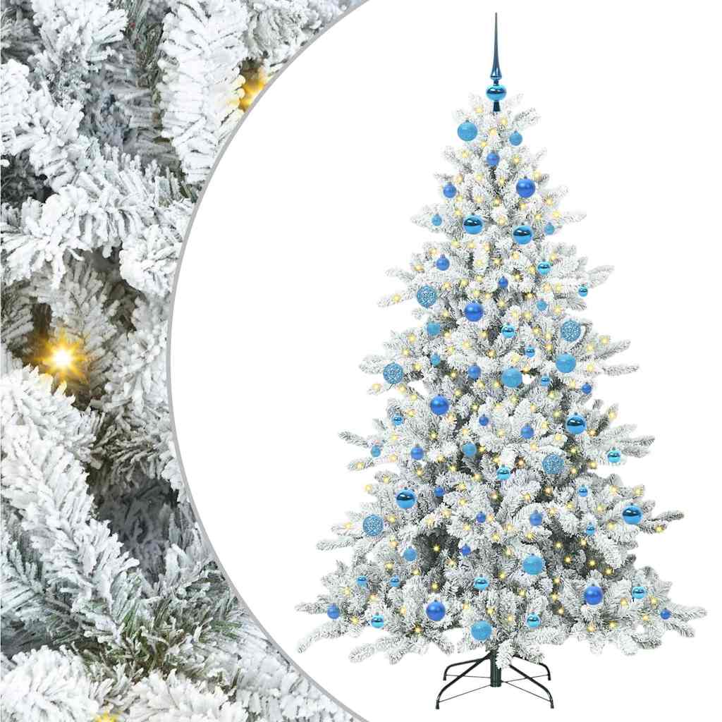 vidaXL Künstlicher klappbarer Weihnachtsbaum Weiß 180 cm PVC und Stahl