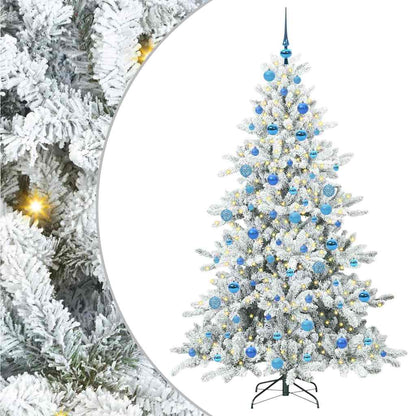 vidaXL Künstlicher klappbarer Weihnachtsbaum Weiß 180 cm PVC und Stahl