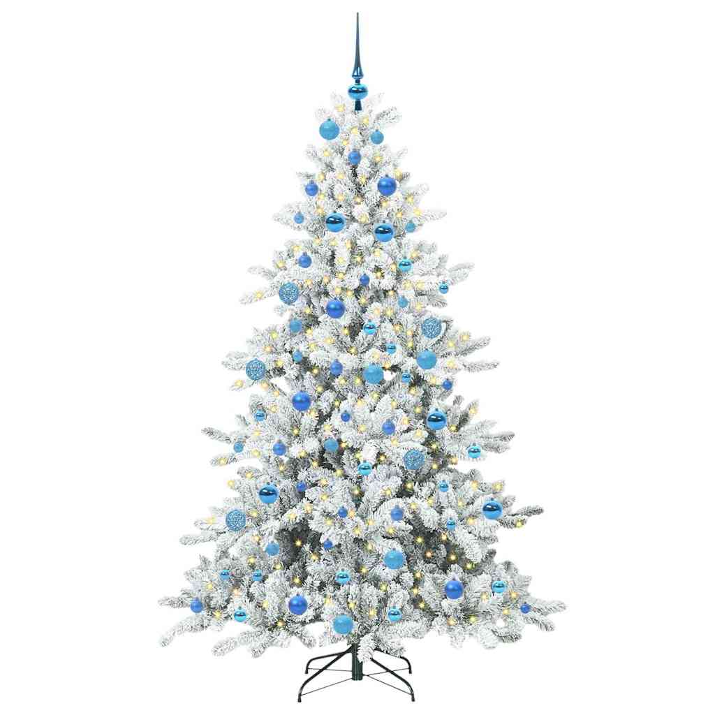 vidaXL Künstlicher klappbarer Weihnachtsbaum Weiß 180 cm PVC und Stahl