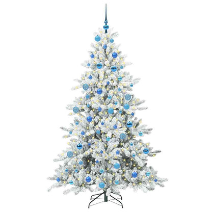 vidaXL Künstlicher klappbarer Weihnachtsbaum Weiß 180 cm PVC und Stahl