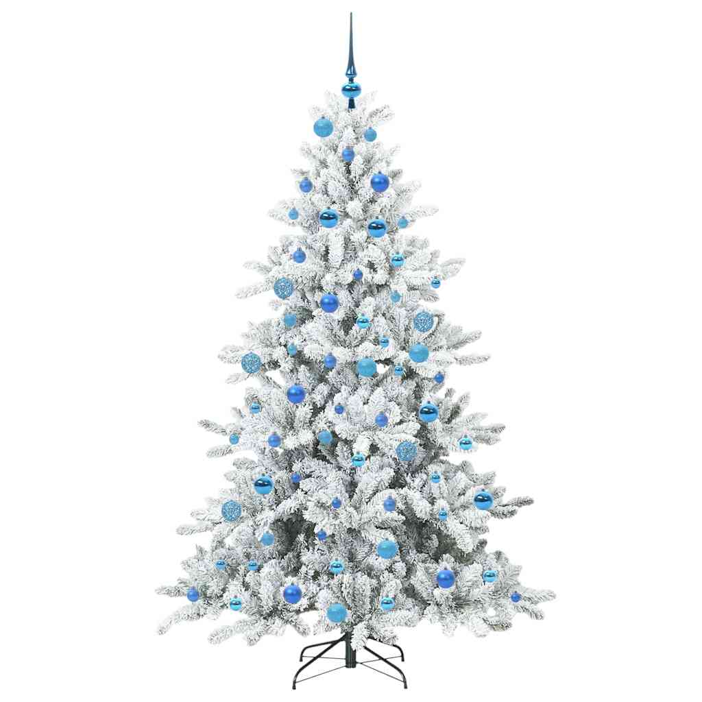vidaXL Künstlicher klappbarer Weihnachtsbaum Weiß 180 cm PVC und Stahl