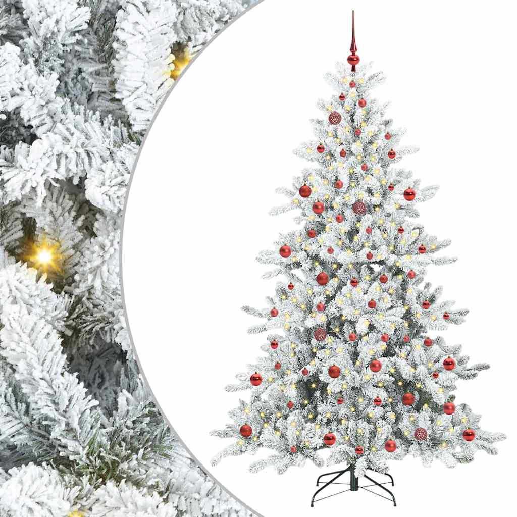 vidaXL Künstlicher klappbarer Weihnachtsbaum Weiß 210 cm PVC und Stahl