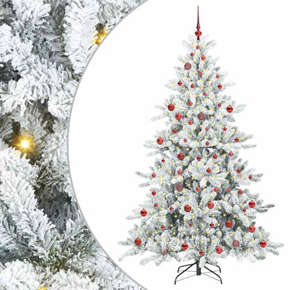 vidaXL Künstlicher klappbarer Weihnachtsbaum Weiß 210 cm PVC und Stahl