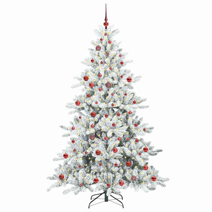 vidaXL Künstlicher klappbarer Weihnachtsbaum Weiß 210 cm PVC und Stahl