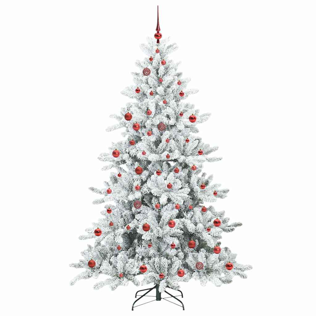 vidaXL Künstlicher klappbarer Weihnachtsbaum Weiß 210 cm PVC und Stahl