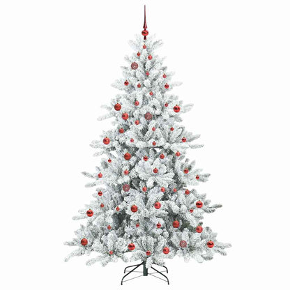 vidaXL Künstlicher klappbarer Weihnachtsbaum Weiß 210 cm PVC und Stahl