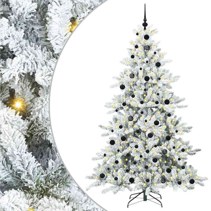 vidaXL Künstlicher klappbarer Weihnachtsbaum Weiß 210 cm PVC und Stahl