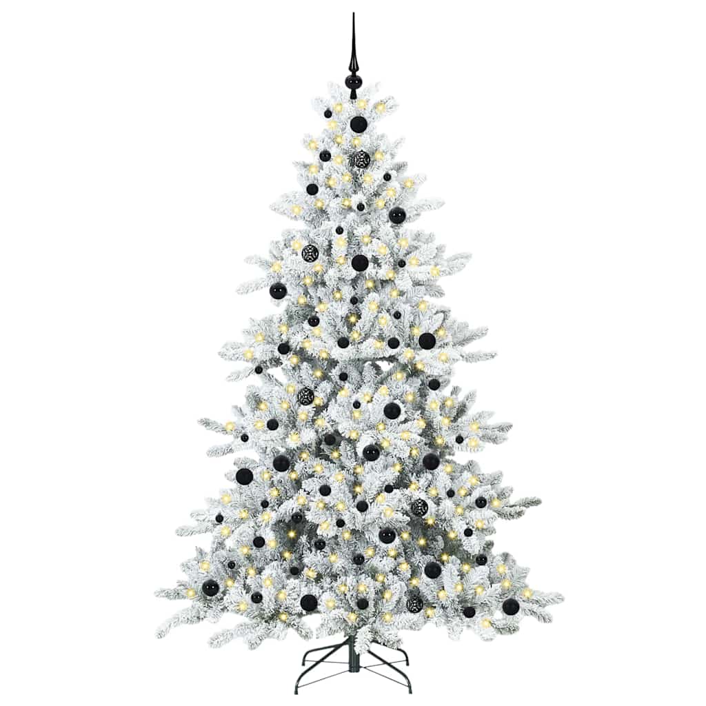 vidaXL Künstlicher klappbarer Weihnachtsbaum Weiß 210 cm PVC und Stahl