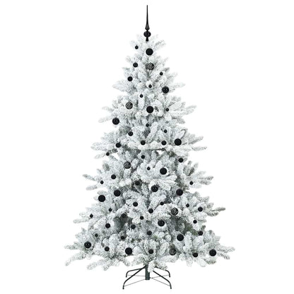 vidaXL Künstlicher klappbarer Weihnachtsbaum Weiß 210 cm PVC und Stahl