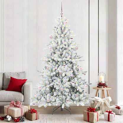 vidaXL Künstlicher klappbarer Weihnachtsbaum Weiß 210 cm PVC und Stahl