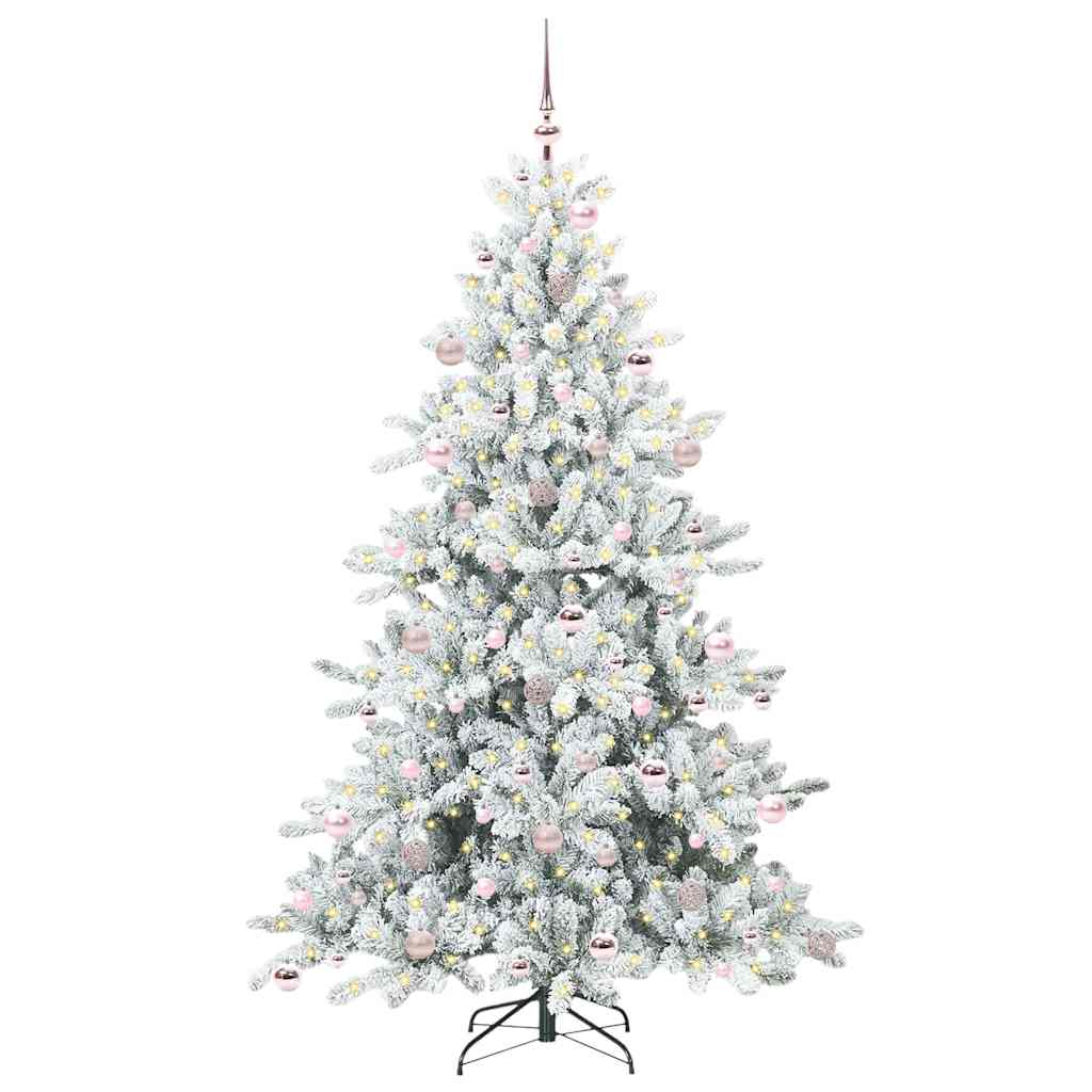 vidaXL Künstlicher klappbarer Weihnachtsbaum Weiß 210 cm PVC und Stahl