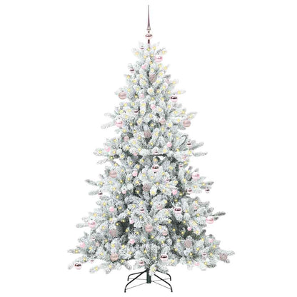 vidaXL Künstlicher klappbarer Weihnachtsbaum Weiß 210 cm PVC und Stahl