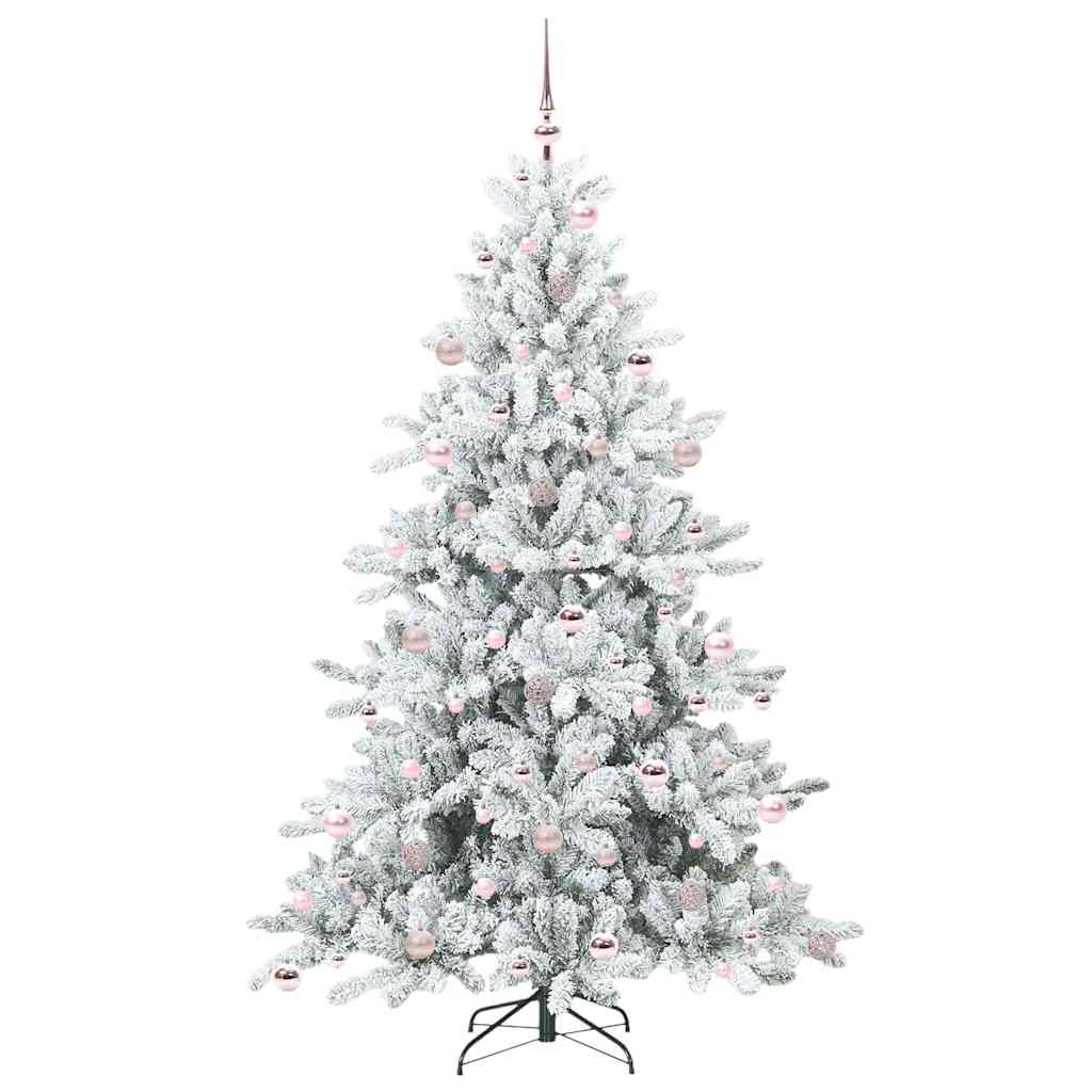 vidaXL Künstlicher klappbarer Weihnachtsbaum Weiß 210 cm PVC und Stahl