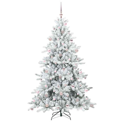 vidaXL Künstlicher klappbarer Weihnachtsbaum Weiß 210 cm PVC und Stahl