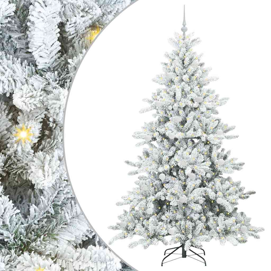Künstlicher klappbarer Weihnachtsbaum Weiß 210 cm PVC und Stahl