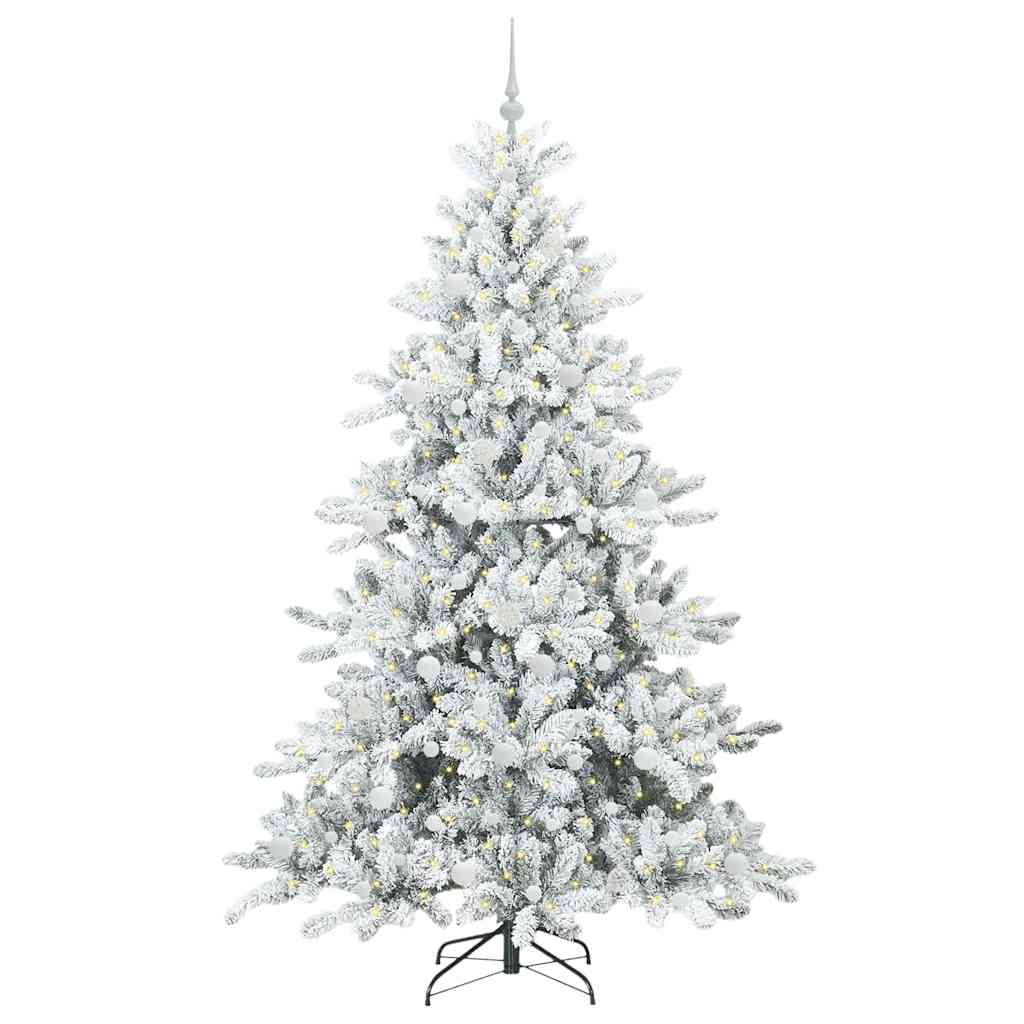 Künstlicher klappbarer Weihnachtsbaum Weiß 210 cm PVC und Stahl