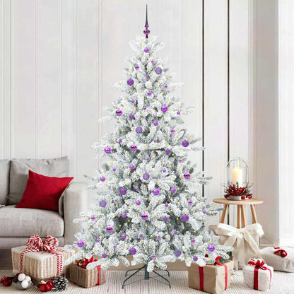 vidaXL Künstlicher klappbarer Weihnachtsbaum Weiß 210 cm PVC und Stahl