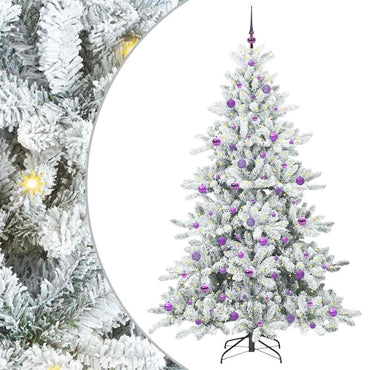 vidaXL Künstlicher klappbarer Weihnachtsbaum Weiß 210 cm PVC und Stahl