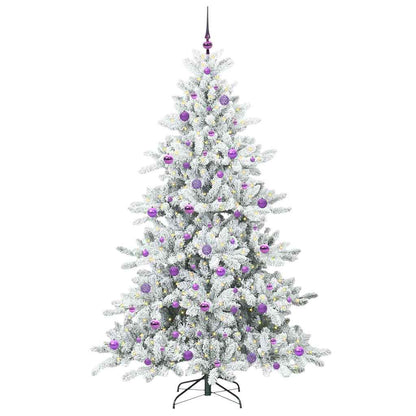 vidaXL Künstlicher klappbarer Weihnachtsbaum Weiß 210 cm PVC und Stahl