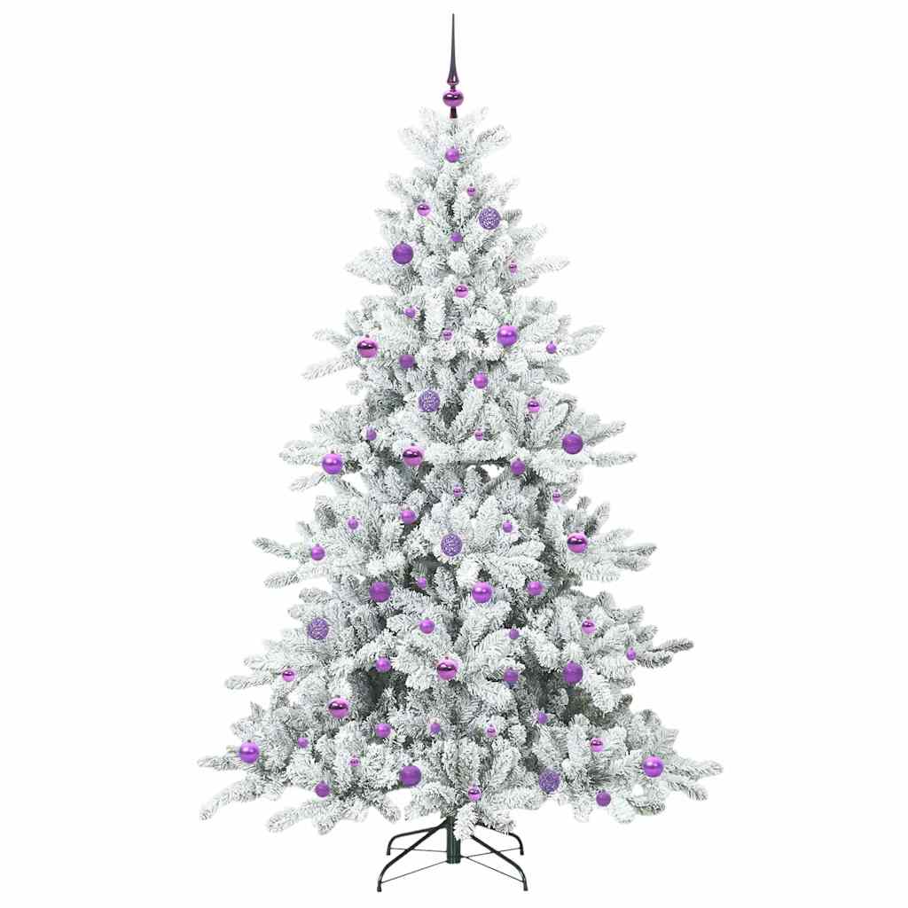 vidaXL Künstlicher klappbarer Weihnachtsbaum Weiß 210 cm PVC und Stahl