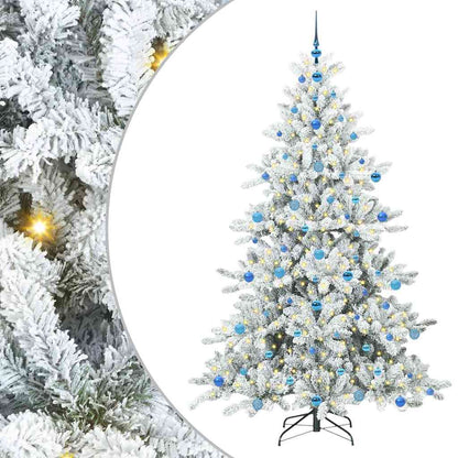 vidaXL Künstlicher klappbarer Weihnachtsbaum Weiß 210 cm PVC und Stahl