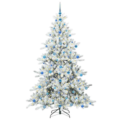 vidaXL Künstlicher klappbarer Weihnachtsbaum Weiß 210 cm PVC und Stahl