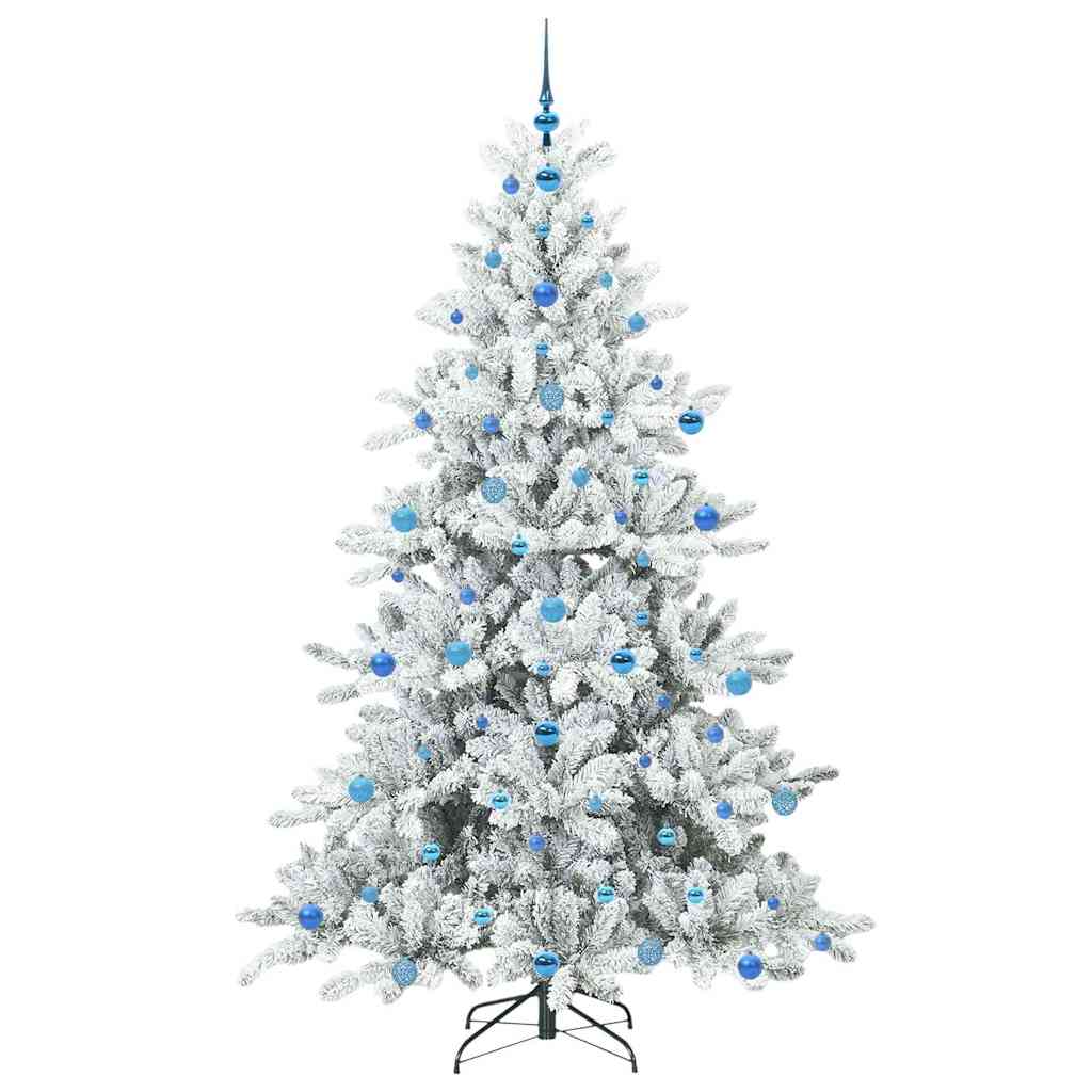 vidaXL Künstlicher klappbarer Weihnachtsbaum Weiß 210 cm PVC und Stahl