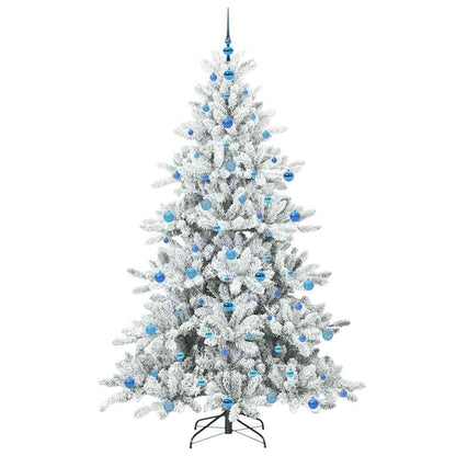 vidaXL Künstlicher klappbarer Weihnachtsbaum Weiß 210 cm PVC und Stahl