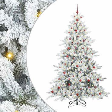 vidaXL Sapin de Noël artificiel pliable Blanc 240 cm PVC et acier