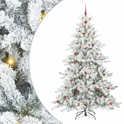 vidaXL Sapin de Noël artificiel pliable Blanc 240 cm PVC et acier