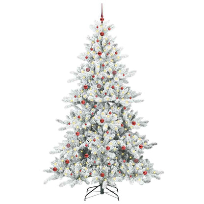 vidaXL Sapin de Noël artificiel pliable Blanc 240 cm PVC et acier