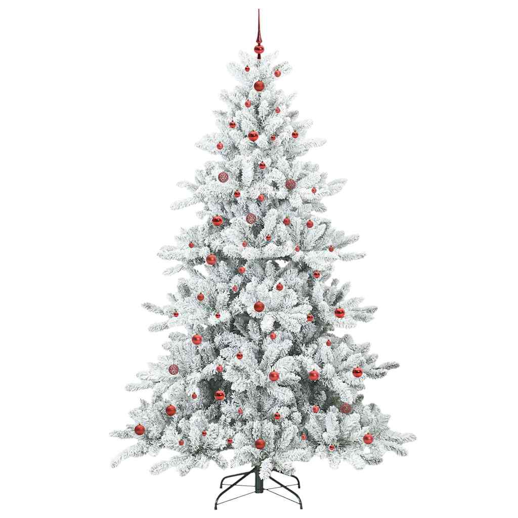 vidaXL Sapin de Noël artificiel pliable Blanc 240 cm PVC et acier