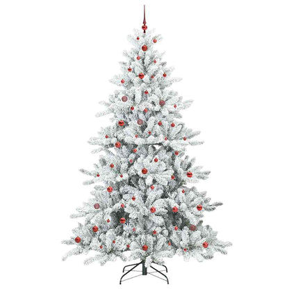 vidaXL Sapin de Noël artificiel pliable Blanc 240 cm PVC et acier