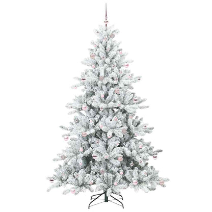 vidaXL Sapin de Noël artificiel pliable Blanc 240 cm PVC et acier