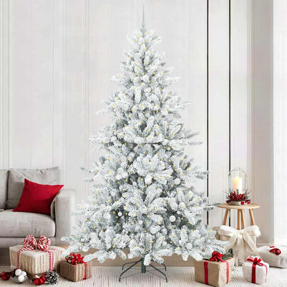 vidaXL Künstlicher klappbarer Weihnachtsbaum Weiß 240 cm PVC und Stahl