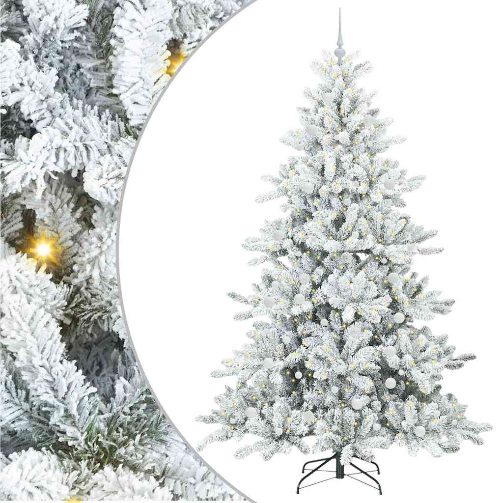 vidaXL Künstlicher klappbarer Weihnachtsbaum Weiß 240 cm PVC und Stahl