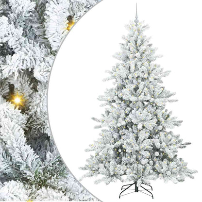 vidaXL Künstlicher klappbarer Weihnachtsbaum Weiß 240 cm PVC und Stahl