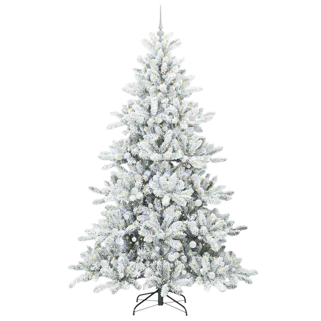 vidaXL Künstlicher klappbarer Weihnachtsbaum Weiß 240 cm PVC und Stahl
