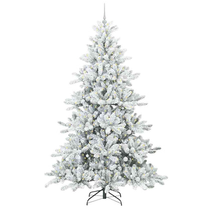 vidaXL Künstlicher klappbarer Weihnachtsbaum Weiß 240 cm PVC und Stahl