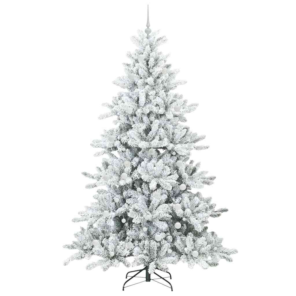 vidaXL Künstlicher klappbarer Weihnachtsbaum Weiß 240 cm PVC und Stahl