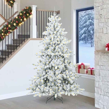 vidaXL Künstlicher klappbarer Weihnachtsbaum Weiß 240 cm PVC und Stahl