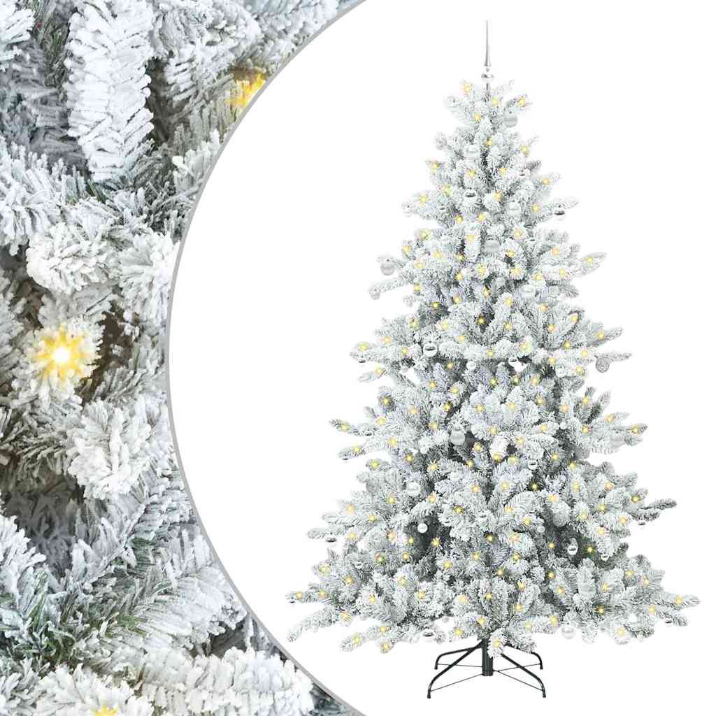 vidaXL Künstlicher klappbarer Weihnachtsbaum Weiß 240 cm PVC und Stahl