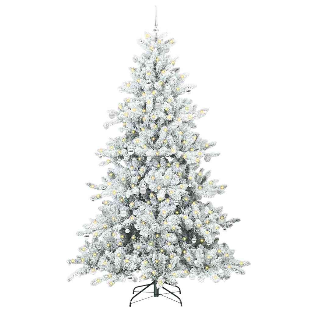 vidaXL Künstlicher klappbarer Weihnachtsbaum Weiß 240 cm PVC und Stahl