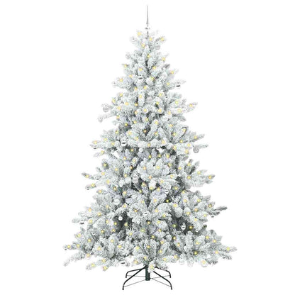 vidaXL Künstlicher klappbarer Weihnachtsbaum Weiß 240 cm PVC und Stahl