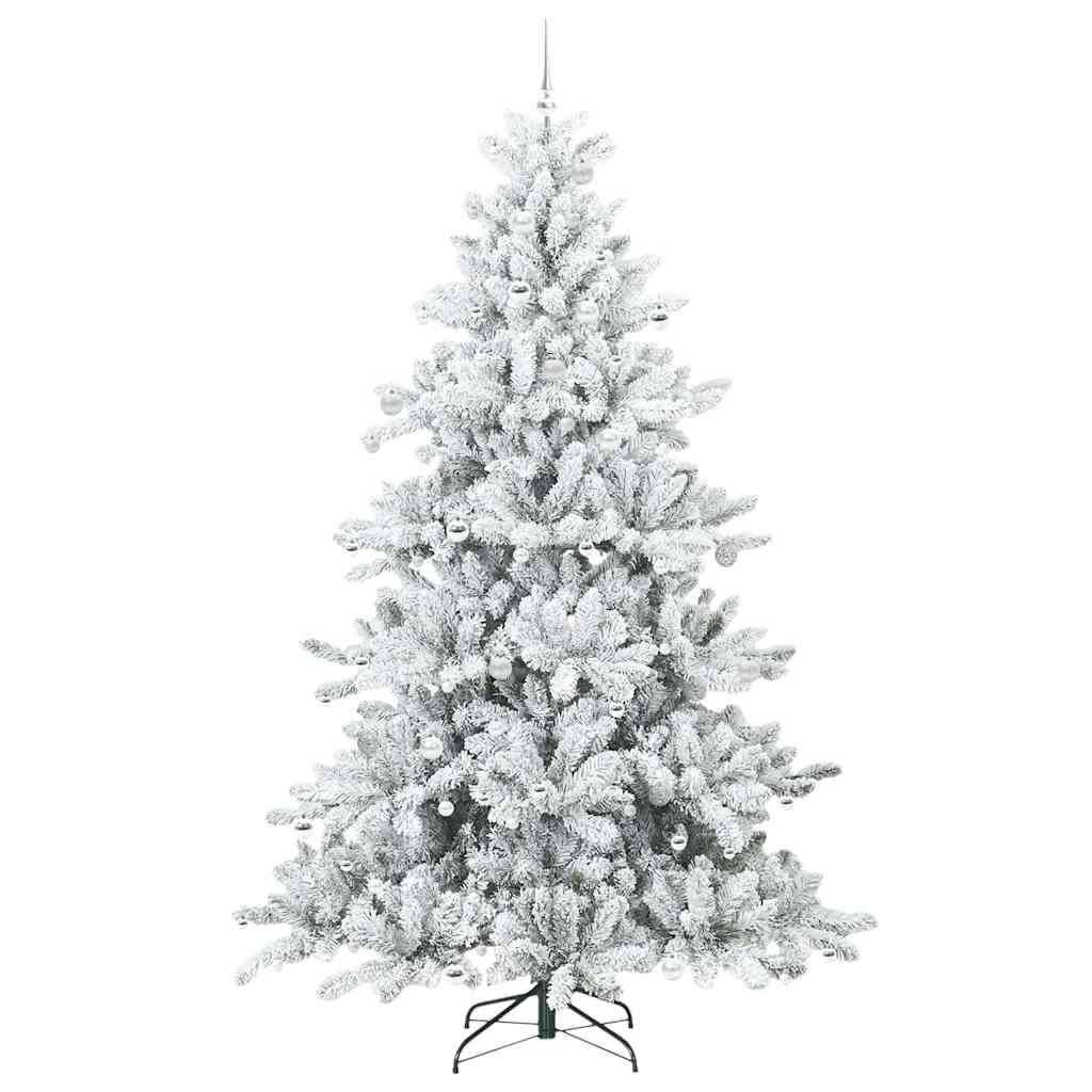 vidaXL Künstlicher klappbarer Weihnachtsbaum Weiß 240 cm PVC und Stahl