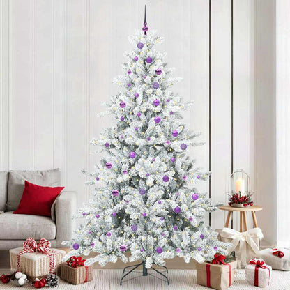 vidaXL Künstlicher klappbarer Weihnachtsbaum Weiß 240 cm PVC und Stahl