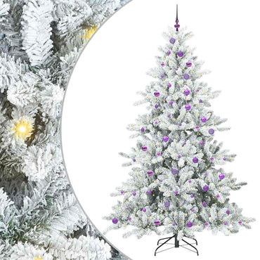 vidaXL Sapin de Noël artificiel pliable Blanc 240 cm PVC et acier
