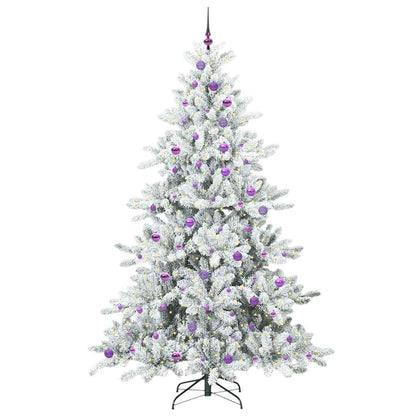 vidaXL Künstlicher klappbarer Weihnachtsbaum Weiß 240 cm PVC und Stahl